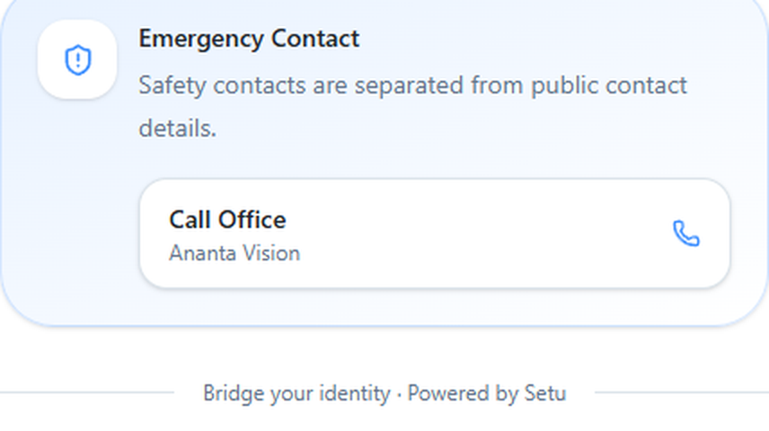 Personal emergency contact snapshot